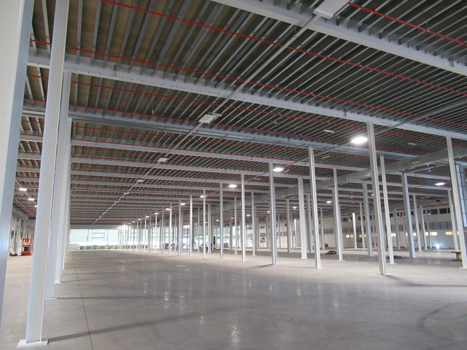 empty warehouse space under mezzanine