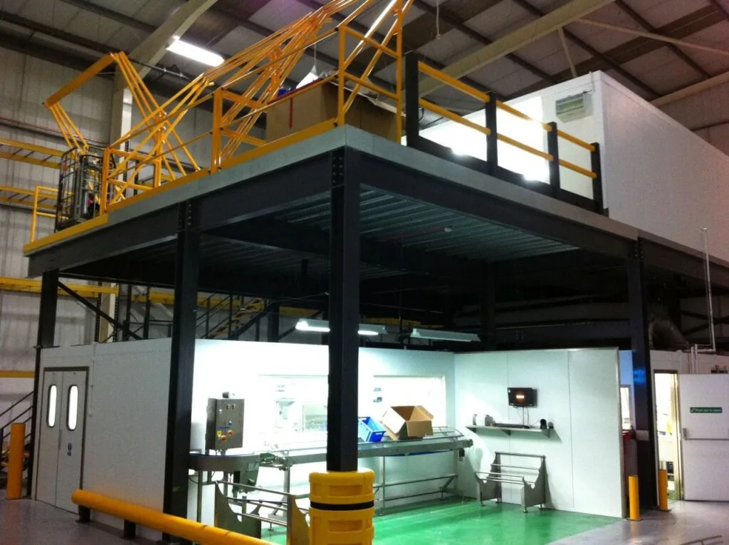 mezzanine with composite concrete decking