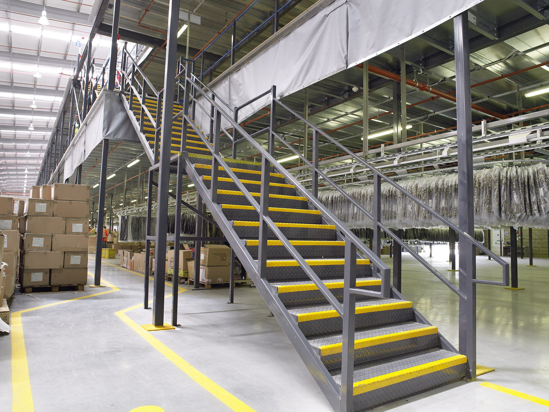 staircase for mezzanine floor in warehouse