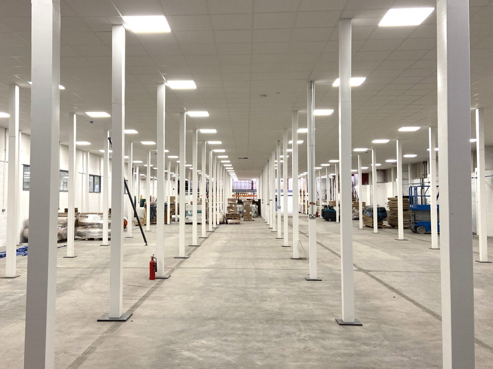 Two-tier mezzanine structure in repurposed bank facility