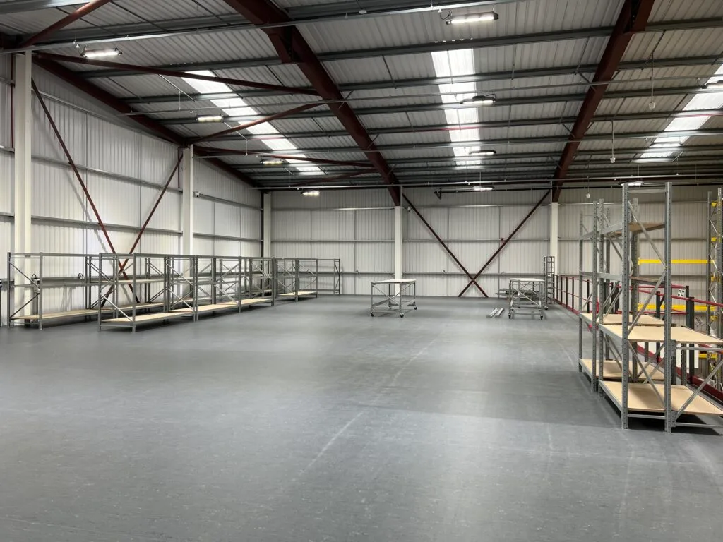 mezzanine floor for logistics company with racking