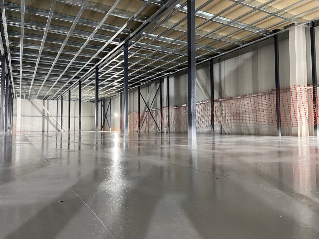 mezzanine floor steelwork at site for space station self storage